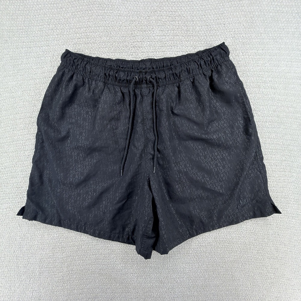 Nike Sportswear Club Flow Monogram Logo Shorts Mens XL Black Mesh Lined